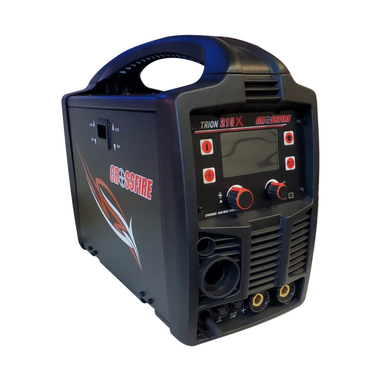 Crossfire welder front face